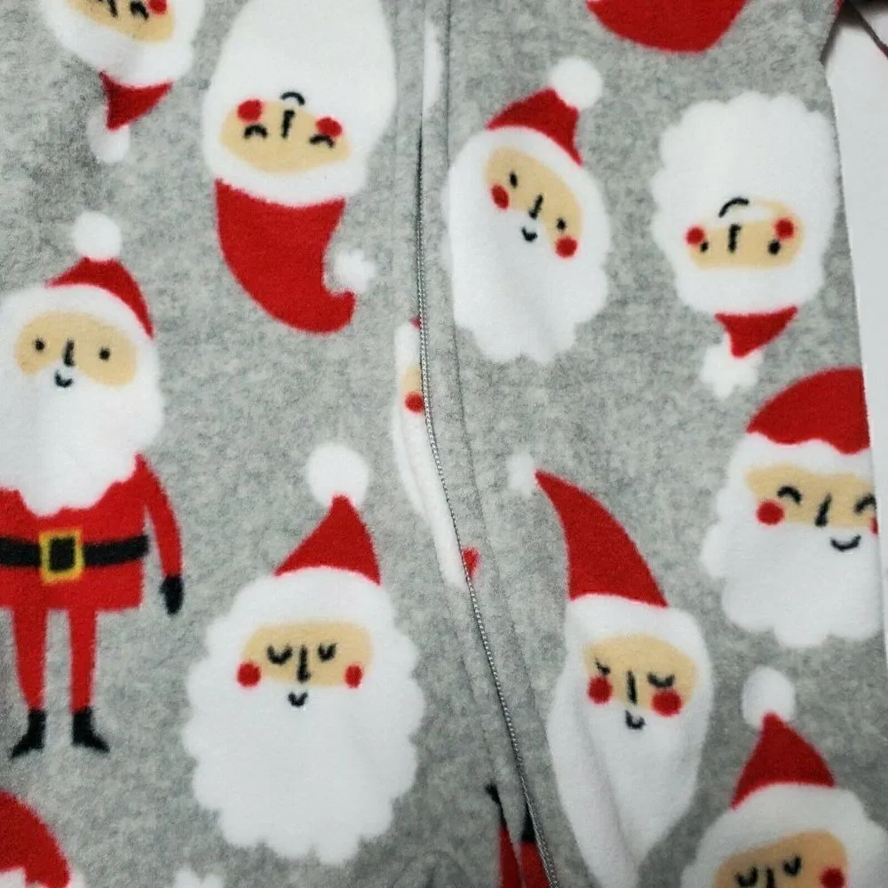 ‎Carters Santa Christmas Newborn Baby Footed Pajamas NWT